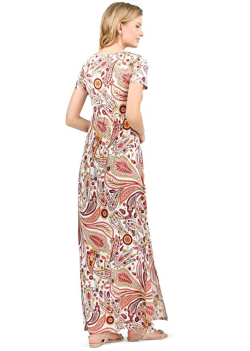 Платье длинное Титана для беременных коралловый I Love Mum 3