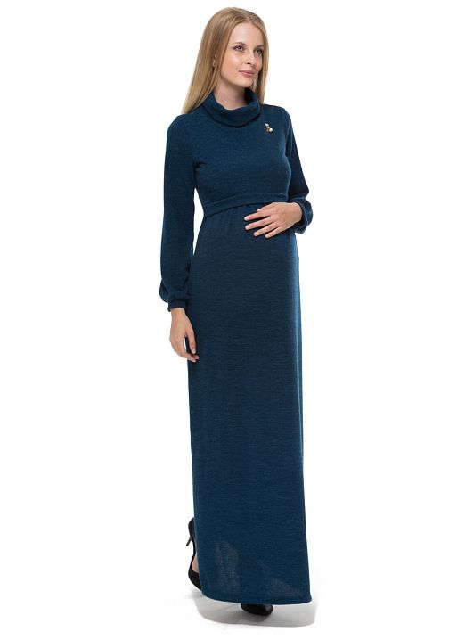 Платье Дагомея синее для беременных и кормящих I Love Mum 1