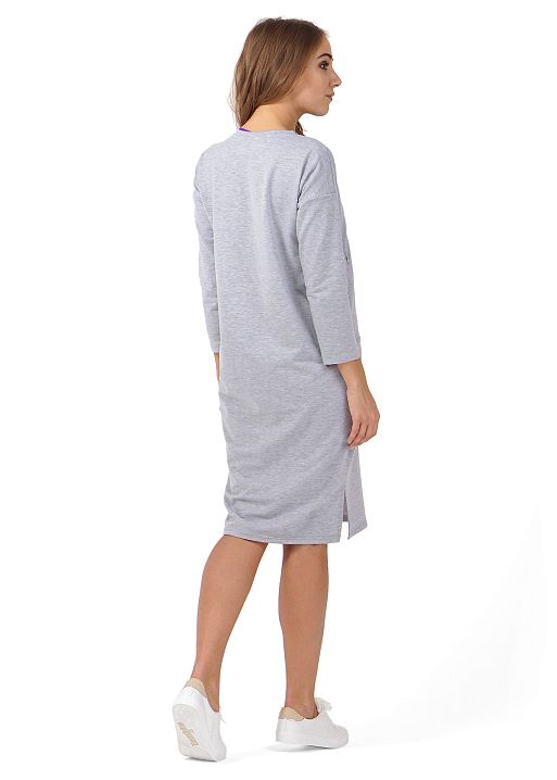 Платье Лаура для беременных и кормящих серый меланж I Love Mum 5