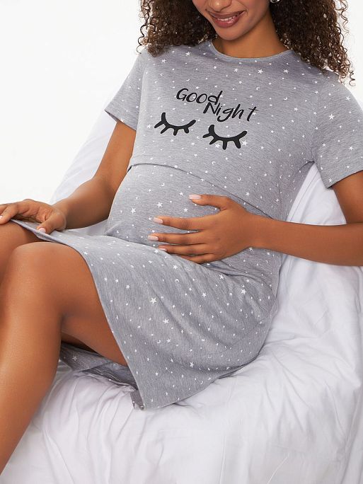 Ночная сорочка для беременных и кормления Медина I Love Mum 16
