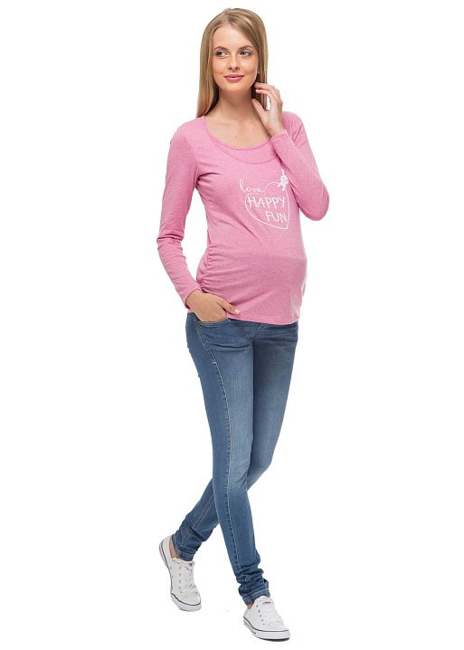 Лонгслив Тутси розовый для беременных и кормящих I Love Mum 1
