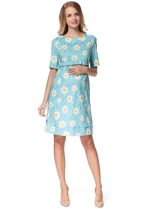 Платье Олеся голубое для беременных и кормящих I Love Mum 1