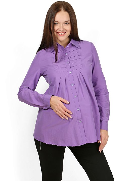 Рубашка Лаура св. фиолет для беременных I Love Mum 1