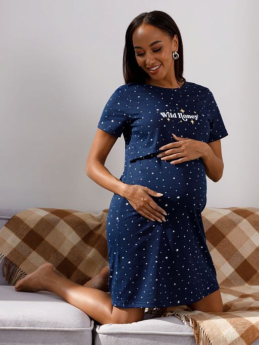 Ночная сорочка для беременных и кормления Медина I Love Mum 7