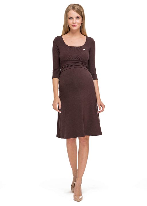 Платье ПВ11 кофейное для беременных и кормящих I Love Mum 1