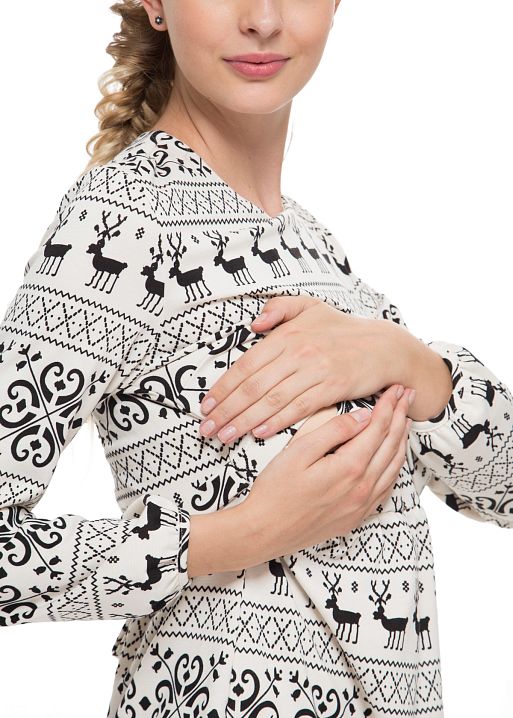 Платье Антея скандинавия белая для беременных и кормящих I Love Mum 3