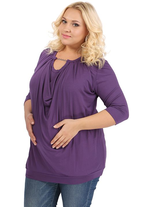 Блуза ПБВ04 баклажан для беременных и кормящих I Love Mum 1
