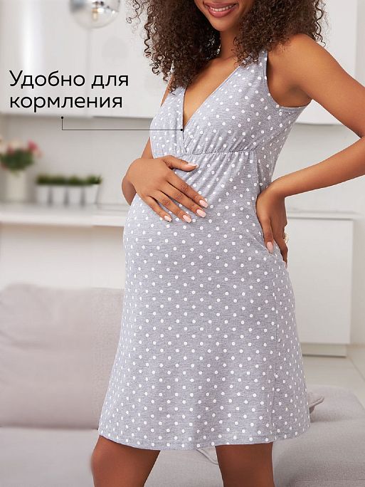 Ночная сорочка для беременных и кормления в роддом Оливия I Love Mum 2