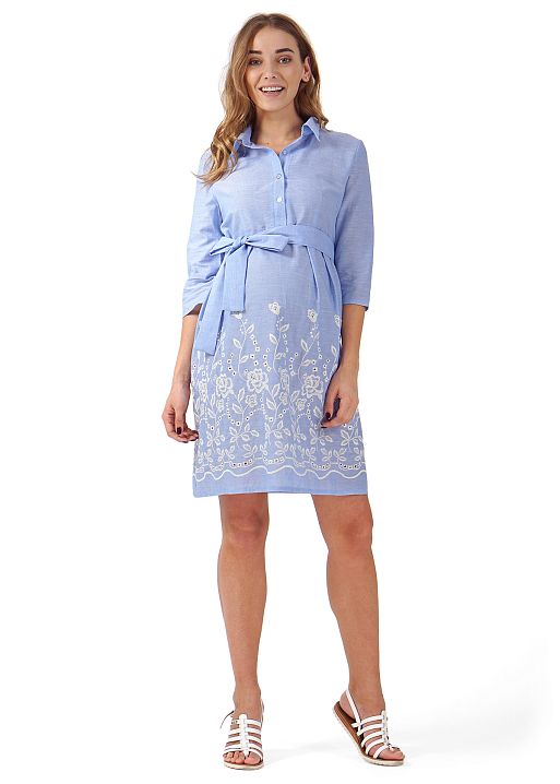 Платье Тиана для беременных и кормящих светлый деним I Love Mum 1