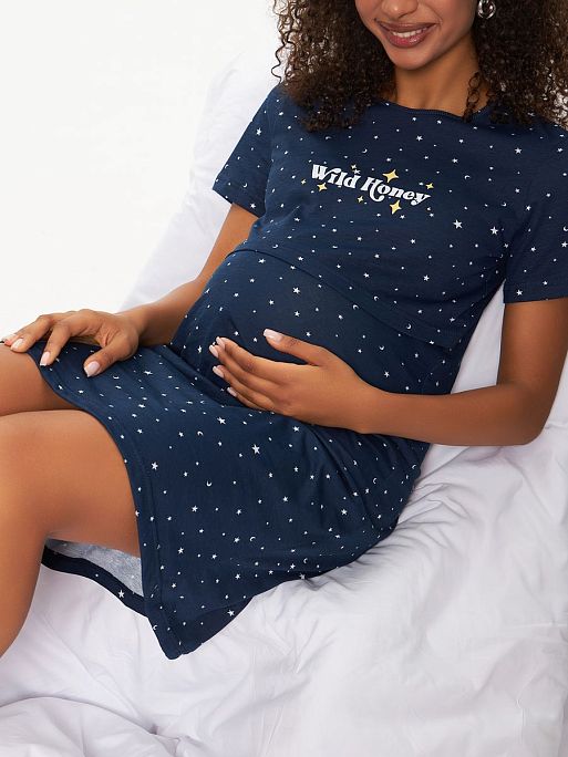 Ночная сорочка для беременных и кормления Медина I Love Mum 2