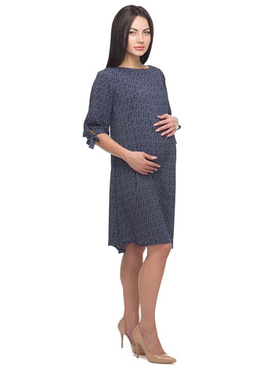Платье Сальса для беременных и кормящих т.синий горошек I Love Mum 1