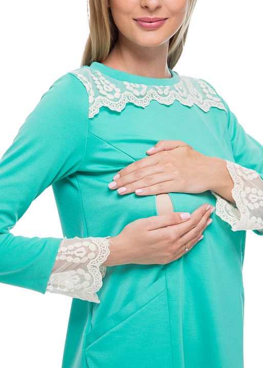 Платье Соня ментоловое для беременных и кормящих I Love Mum 3