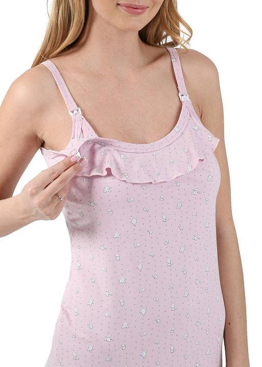 Ночная сорочка Альбертина для беременных и кормящих розовый I Love Mum 2