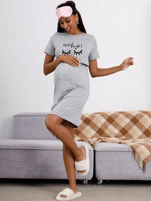 Ночная сорочка для беременных и кормления Медина I Love Mum 11