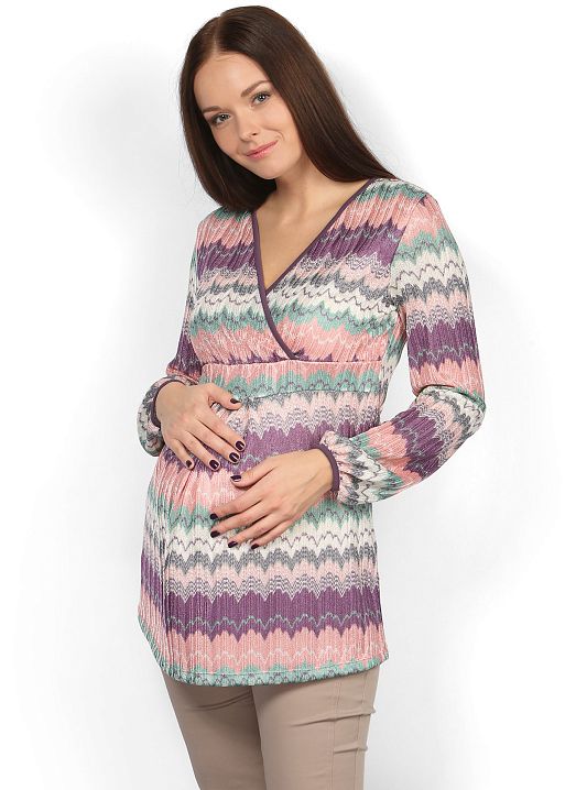 Блуза БП01 зиг-заг фиолетовый для беременных и кормящих I Love Mum 1