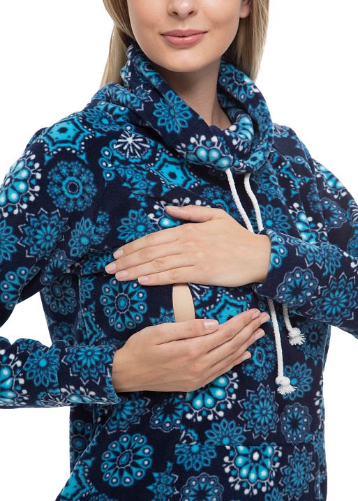 Толстовка Эмберли синяя со снежинками для беременных и кормящих I Love Mum 3
