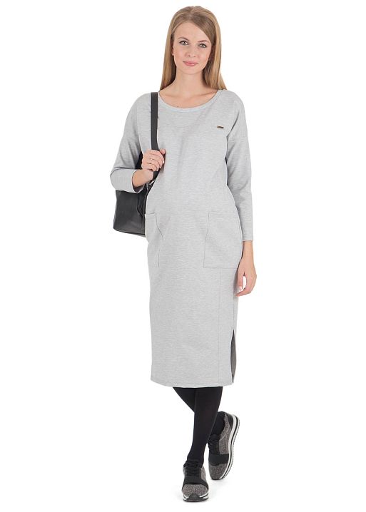 Платье Гильда серый меланж для беременных I Love Mum 2