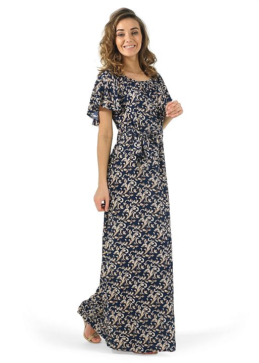 Платье длинное Ролина для беременных и кормящих т.синий I Love Mum 4