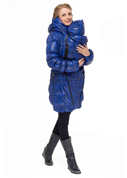 Куртка 3в1 зимн. Исландия черно-синяя для беременных и слингоношения I Love Mum 1