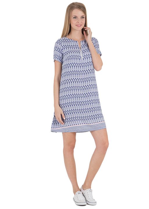 Платье ПШ01 для беременных и кормящих белый синий I Love Mum 2
