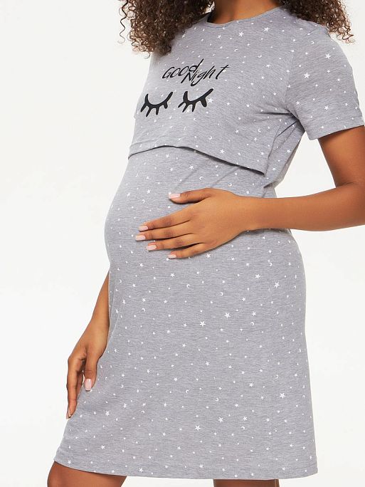 Ночная сорочка для беременных и кормления Медина I Love Mum 2
