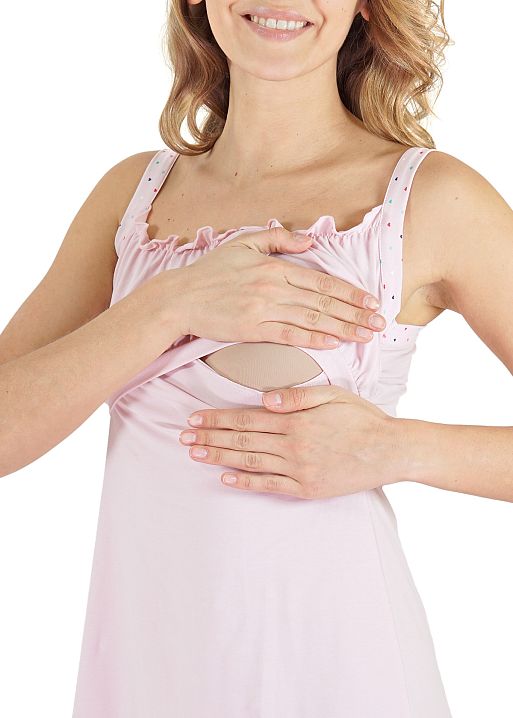 Комплект для роддома Таисия для беременных и кормящих розовый с сердечками I Love Mum 3