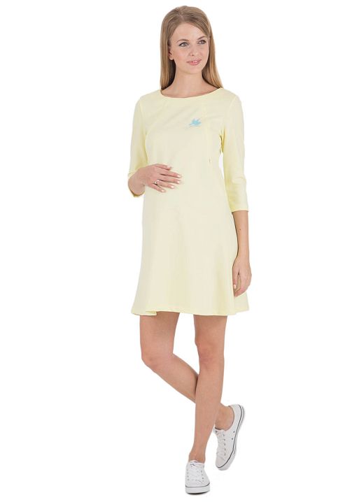 Платье Эстель нежно-желтое для беременных и кормящих I Love Mum 2
