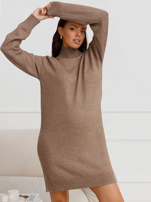 Платье-свитер трикотажное для беременных на осень I Love Mum 6