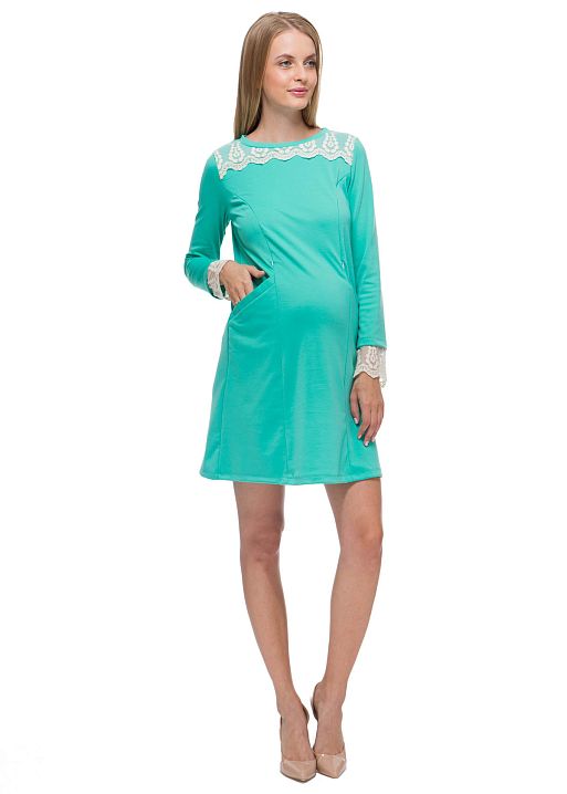 Платье Соня ментоловое для беременных и кормящих I Love Mum 1