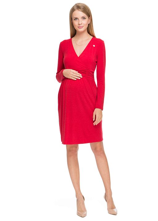 Платье Жаннет красное для беременных и кормящих I Love Mum 1