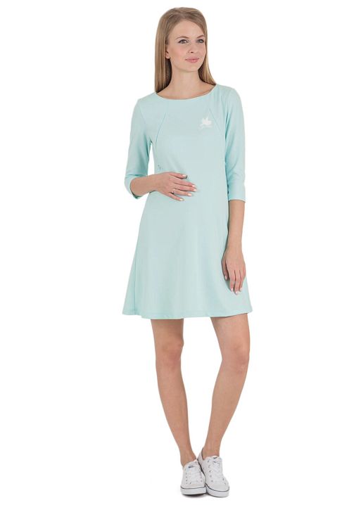 Платье Эстель аква для беременных и кормящих I Love Mum 2