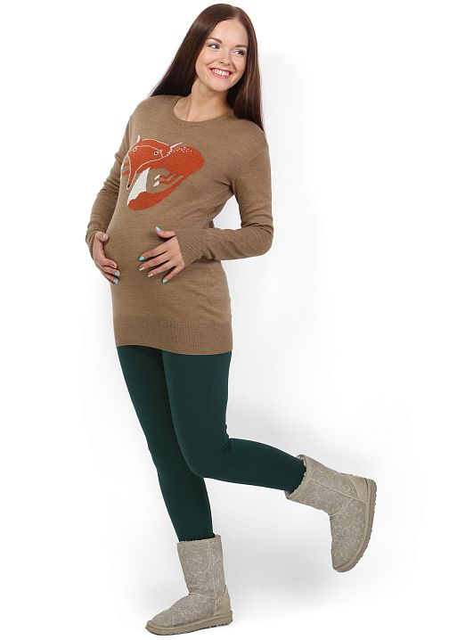 Леггинсы ЛВ02 зеленые для беременных I Love Mum 1