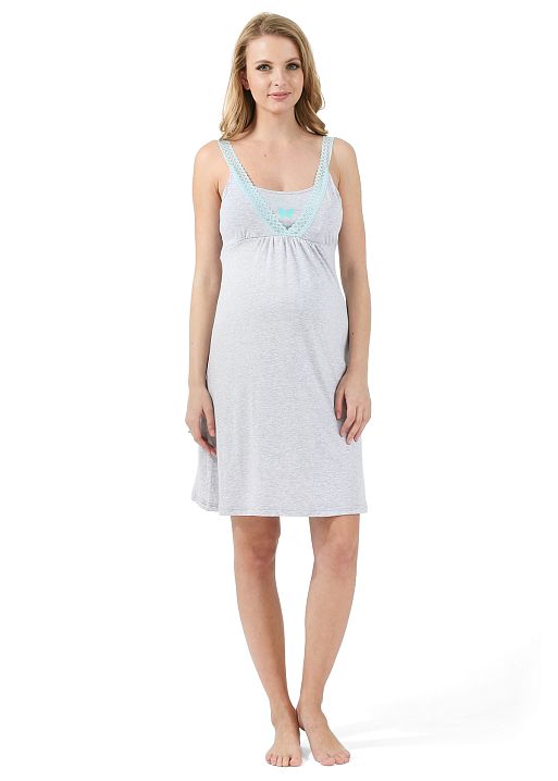Ночная сорочка Энрика для беременных и кормящих меланж I Love Mum 1