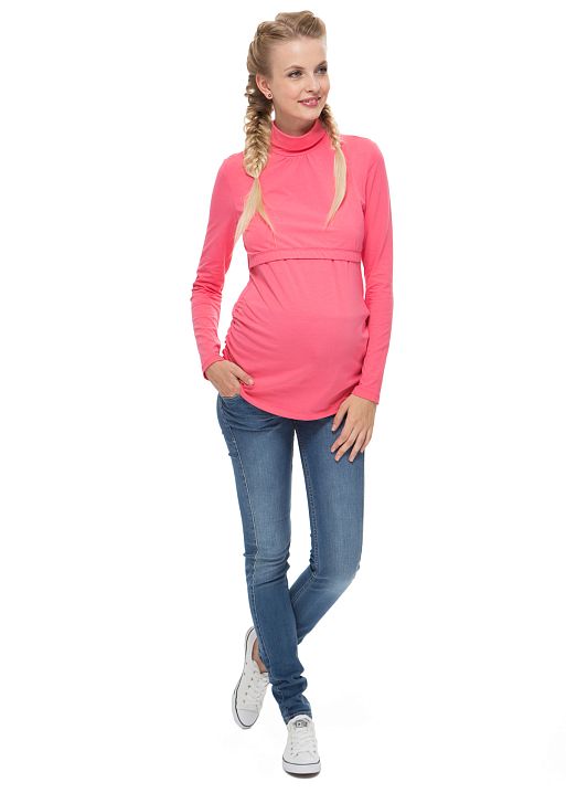 Водолазка Гламур розовая для беременных и кормящих I Love Mum 1