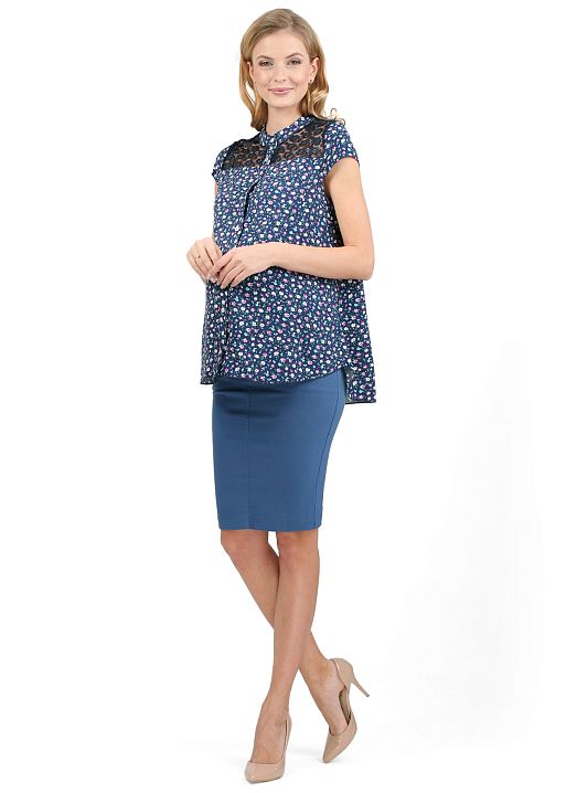 Блузка Адель для беременных и кормящих т.синий I Love Mum 1