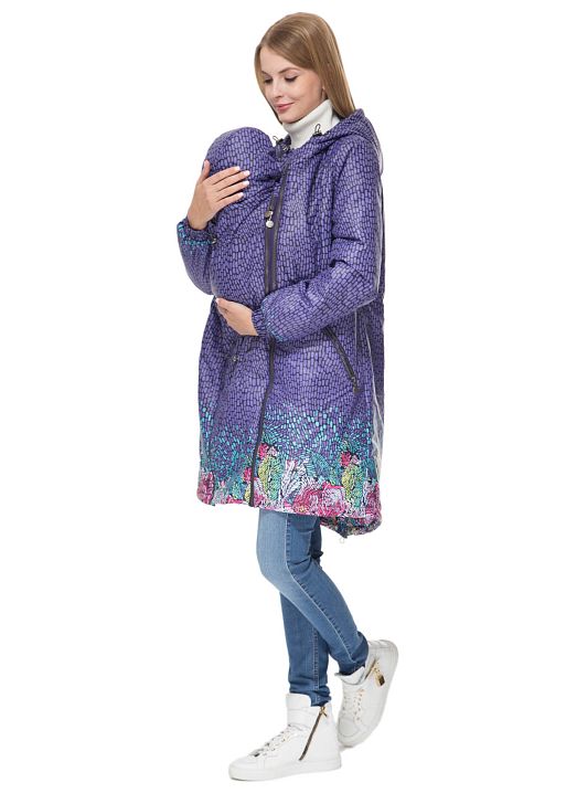 Куртка демис. 3в1 Бритни цветочная мозайка для беременных и слингоношения I Love Mum 2