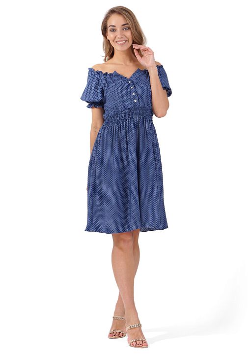 Платье Шарлотта для беременных и кормящих синий I Love Mum 4