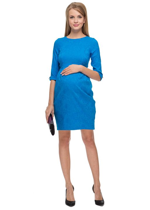Платье Акация синее для беременных и кормящих I Love Mum 1