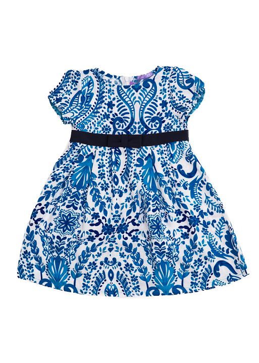 Платье детское Кенди белое с синими цветами I Love Mum 2