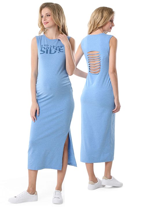 Платье Скрейч для беременных денимный меланж I Love Mum 1