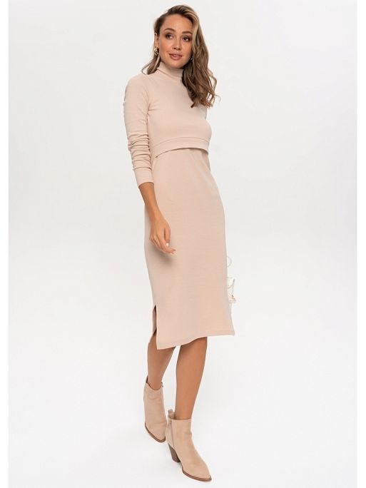 Платье для беременных и кормящих Анисия; цвет: бежевый 2 Платье для беременных и кормящих Анисия I Love Mum 2