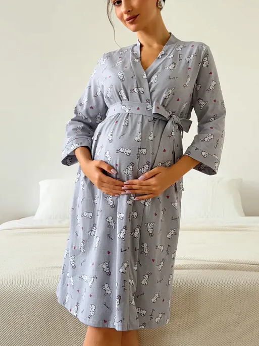 Халат и сорочка для беременных и кормящих в роддом I Love Mum 13