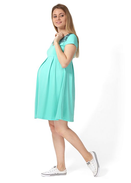 Платье Вербена для беременных ментол I Love Mum 1