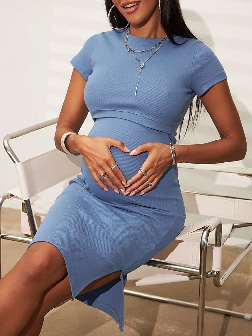 Платье Бланш для беременных и кормящих деним I Love Mum 5