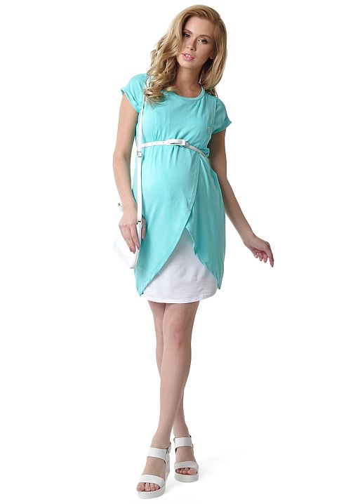 Платье Тюльпан для беременных и кормящих ментол I Love Mum 2