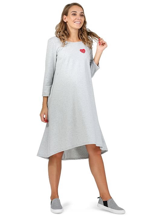 Платье Иванна для беременных и кормящих серый меланж I Love Mum 2