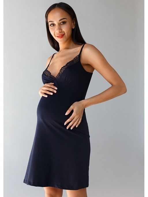 Комплект халат и сорочка для беременных; цвет: синий 9 Комплект халат и сорочка для беременных I Love Mum 9