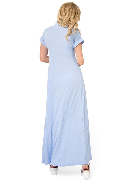 Платье длинное Аламанни для беременных и кормящих голубой I Love Mum 3