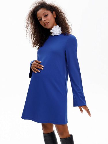 Платье для беременных Эрлин теплое осень цвет синий  I Love Mum