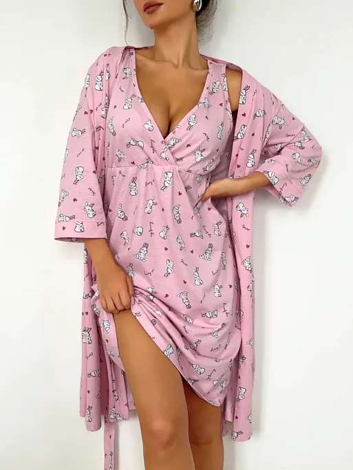 Халат и сорочка для беременных и кормящих в роддом I Love Mum 8